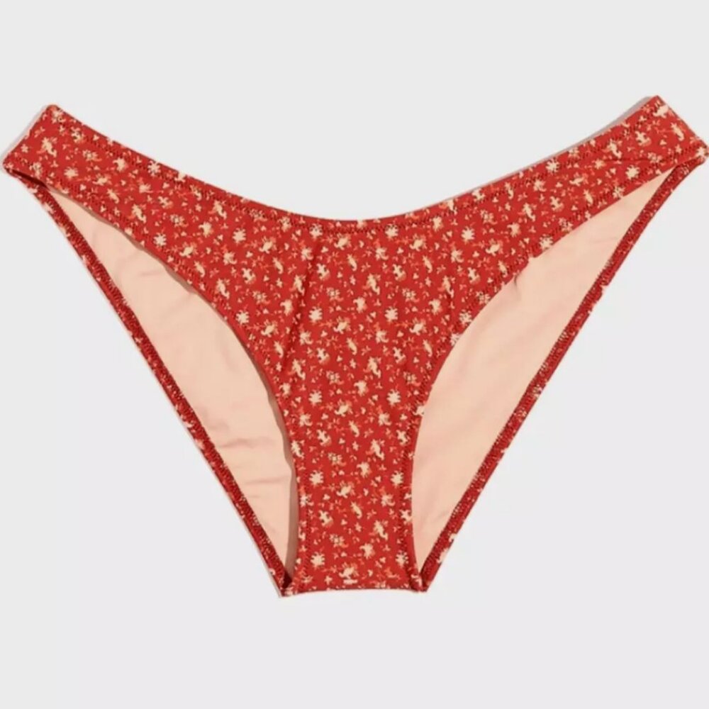 Madewell Second Wave Curved Waist Bikini Bottom Ditsy Floral